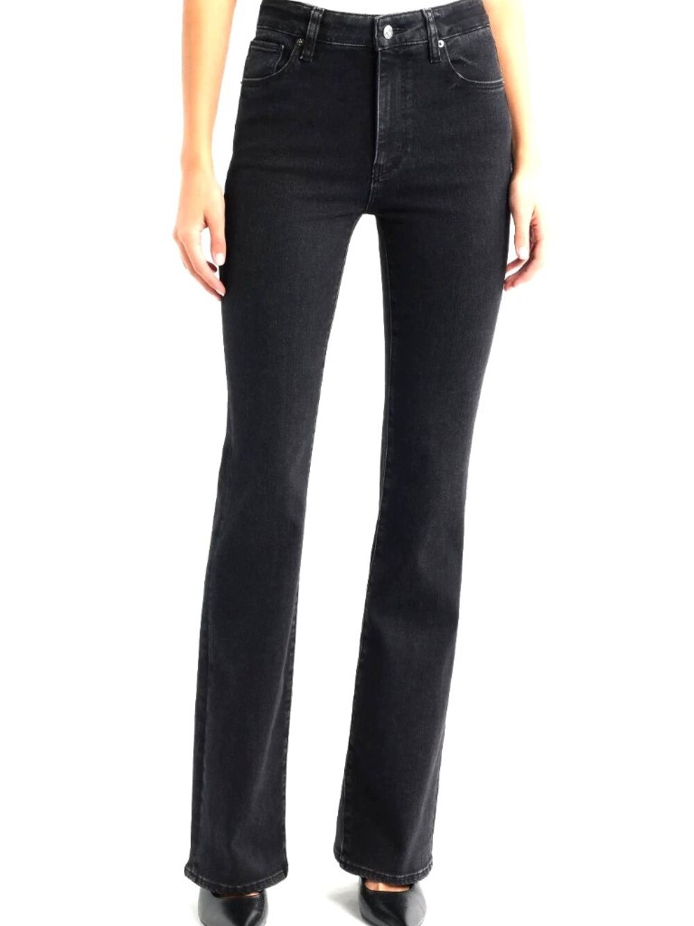 Frame Womens Jeans Size 32 The Reboot Black Meteor Boot Cut High Waist New
